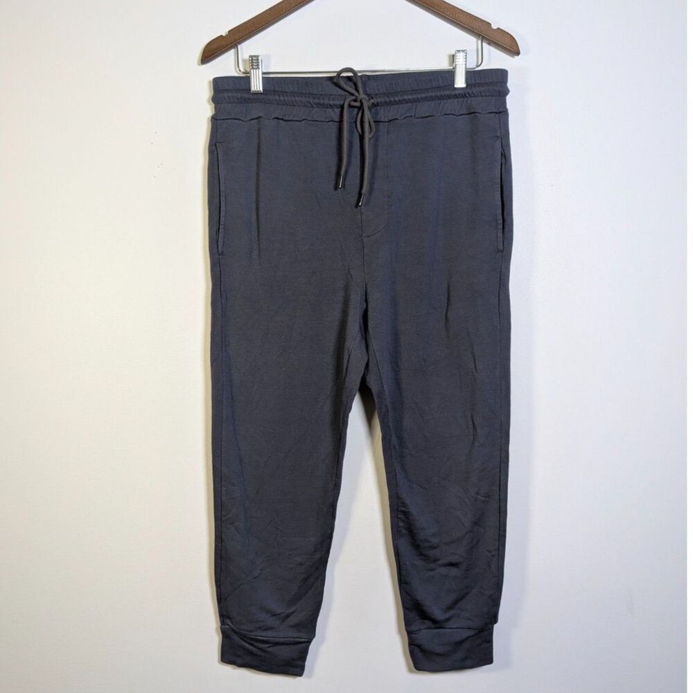 Velvet By Graham Spencer Crosby Luxe Fleece Joggers Charcoal Grey M Unisex Fit - Picture 2 of 8